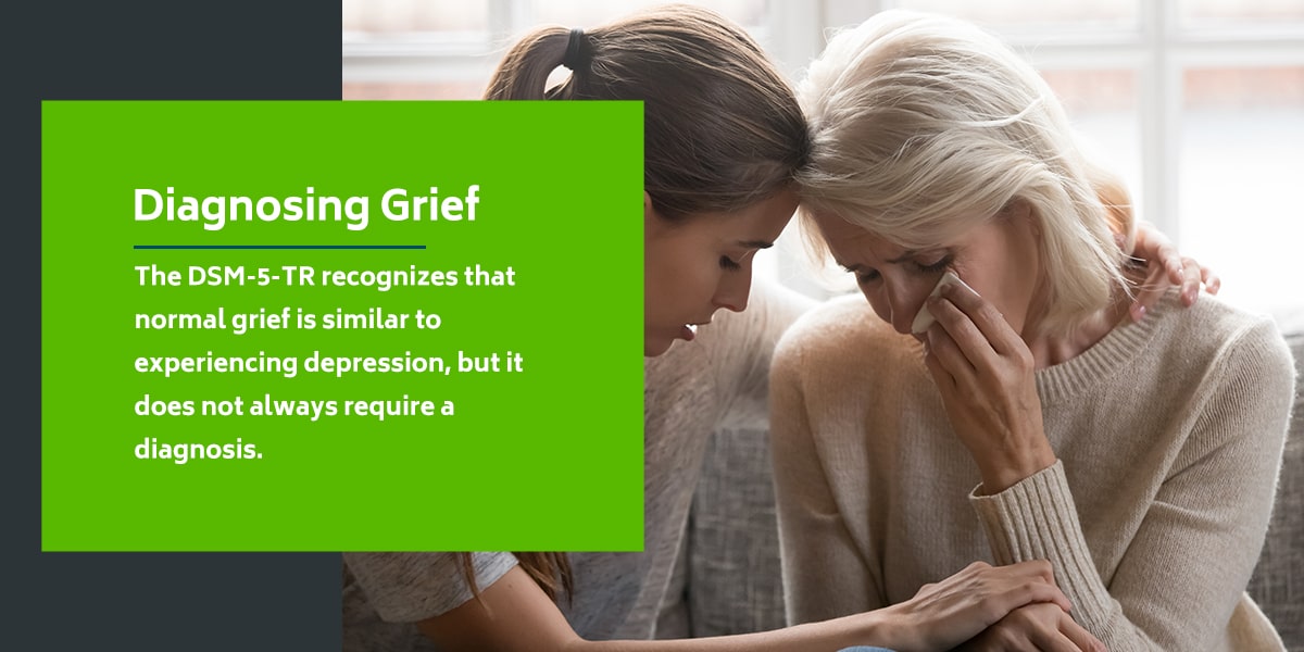 Supportive interaction illustrating diagnosing grief and DSM-5-TR considerations in mental health treatment planning