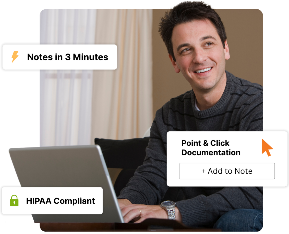 A mental health professional using the best mental health charting software